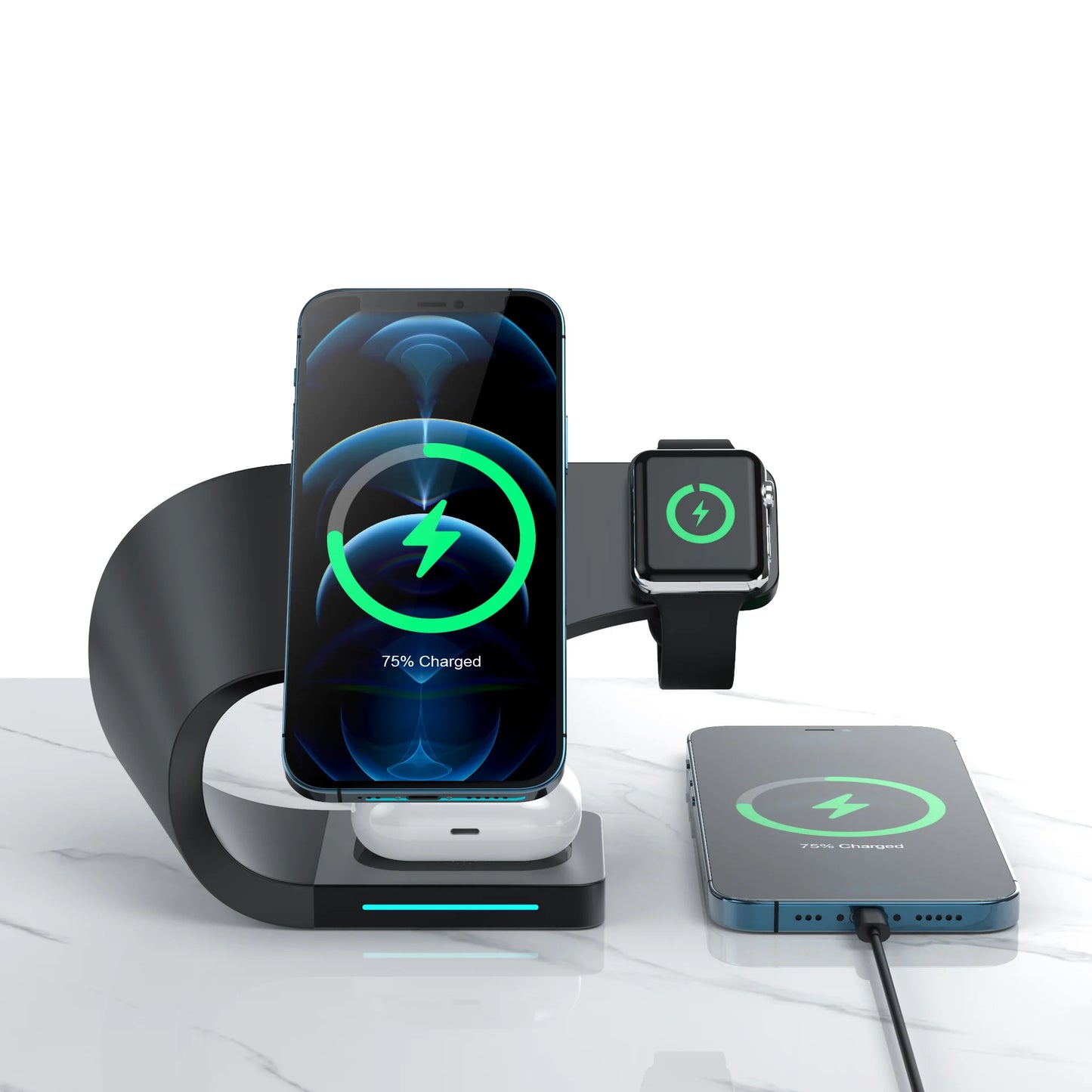 4 in 1 15W Magnetic Wireless Charger Stand for Magnet iPhone 12 13 Pro Max Mini for Watch 7 6 Airpods Pro Fast Charging Dock