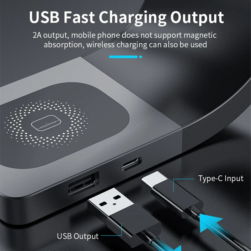 4 in 1 15W Magnetic Wireless Charger Stand for Magnet iPhone 12 13 Pro Max Mini for Watch 7 6 Airpods Pro Fast Charging Dock