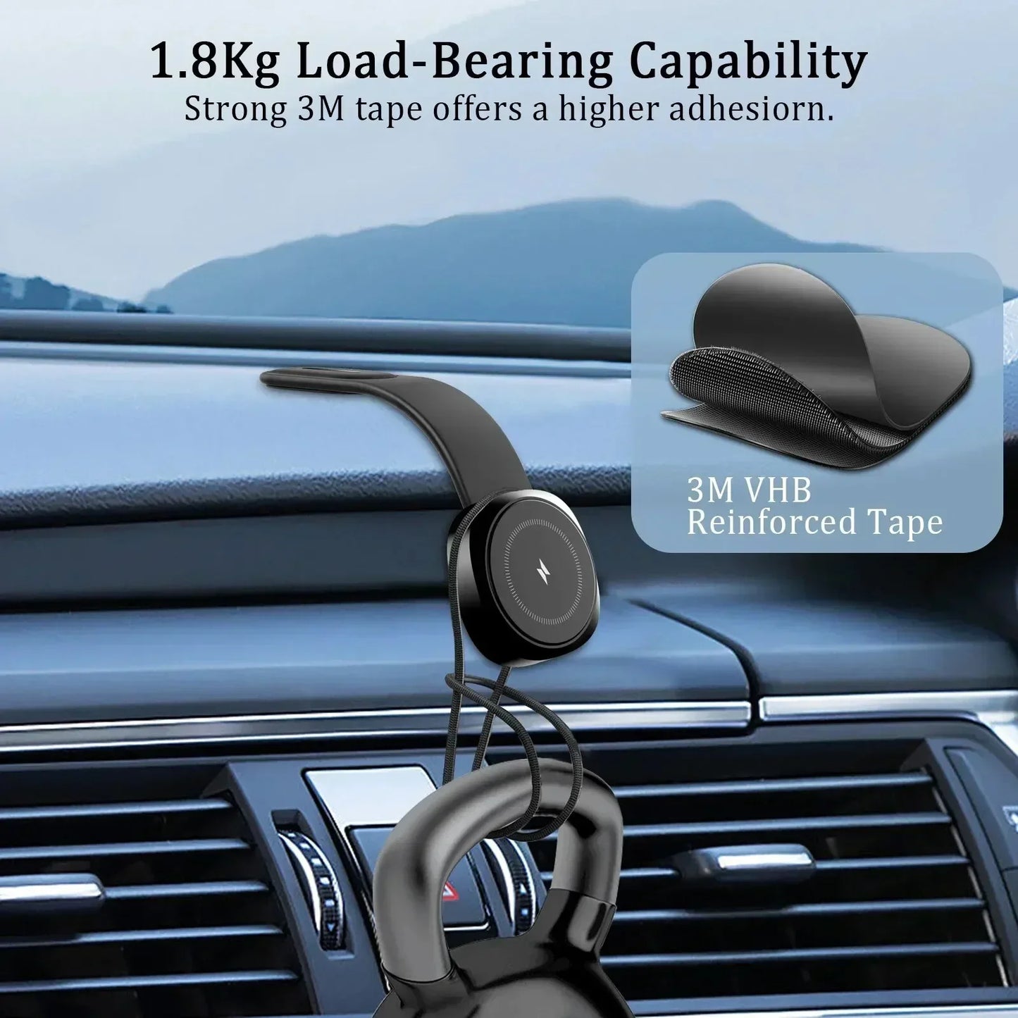 Car Magnetic Wireless Charger Adhesive Style Adjustable Dashboard Phone Chargers For Magsafe iPhone 16 15 14 13 12 Fast Charging