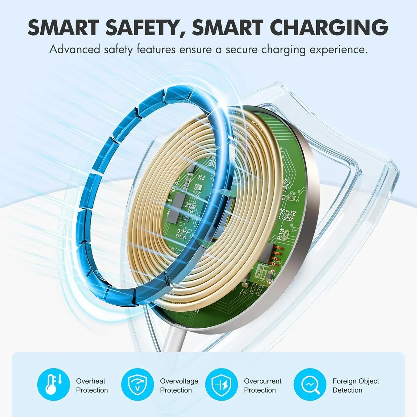 200W For Magsafe Wireless Charger Desk Phone Charge Pad For iPhone 16 15 14 13 12 Pro Max AirPods 4/3 Pro Fast Charging Station