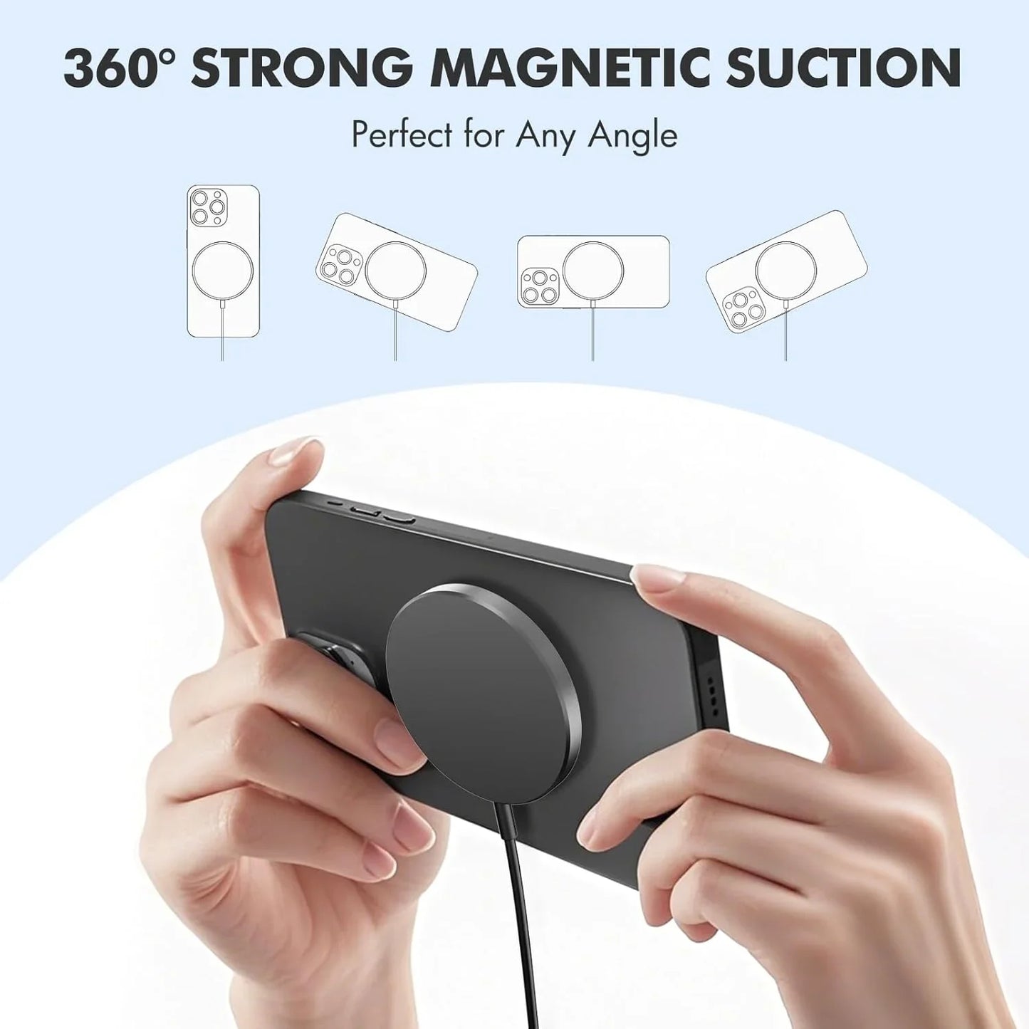 200W For Magsafe Wireless Charger Desk Phone Charge Pad For iPhone 16 15 14 13 12 Pro Max AirPods 4/3 Pro Fast Charging Station