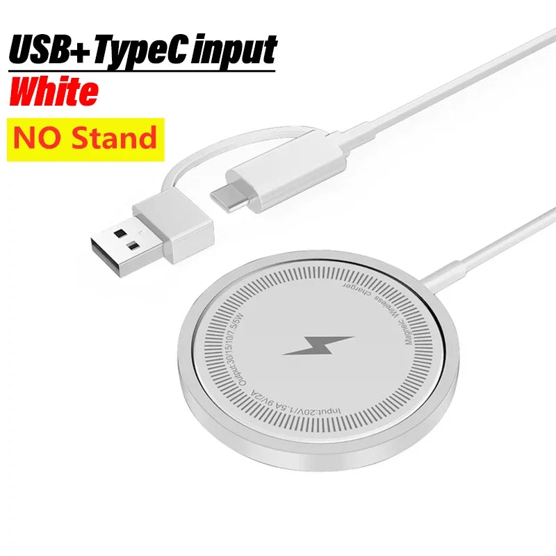 200W For Magsafe Wireless Charger Desk Phone Charge Pad For iPhone 16 15 14 13 12 Pro Max AirPods 4/3 Pro Fast Charging Station