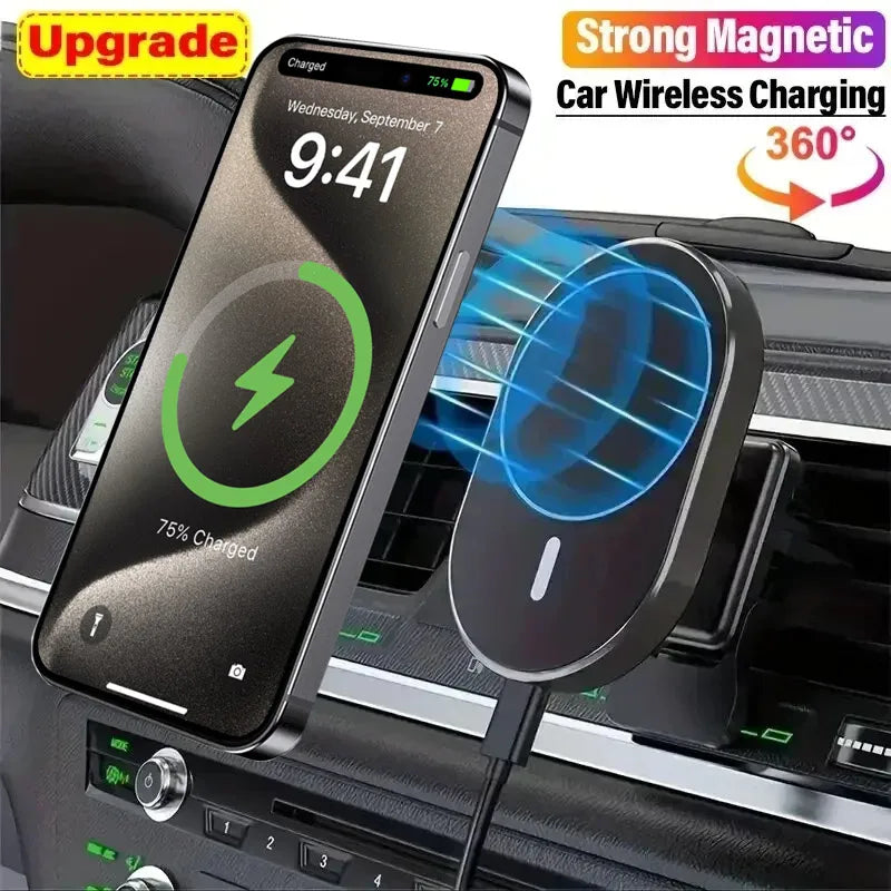 Magnetic Car Wireless Charger Holder for Magsafe iPhone 12 13 14 15 16 17 Pro Max Air Vent Car Stand Fast Car Charging Station