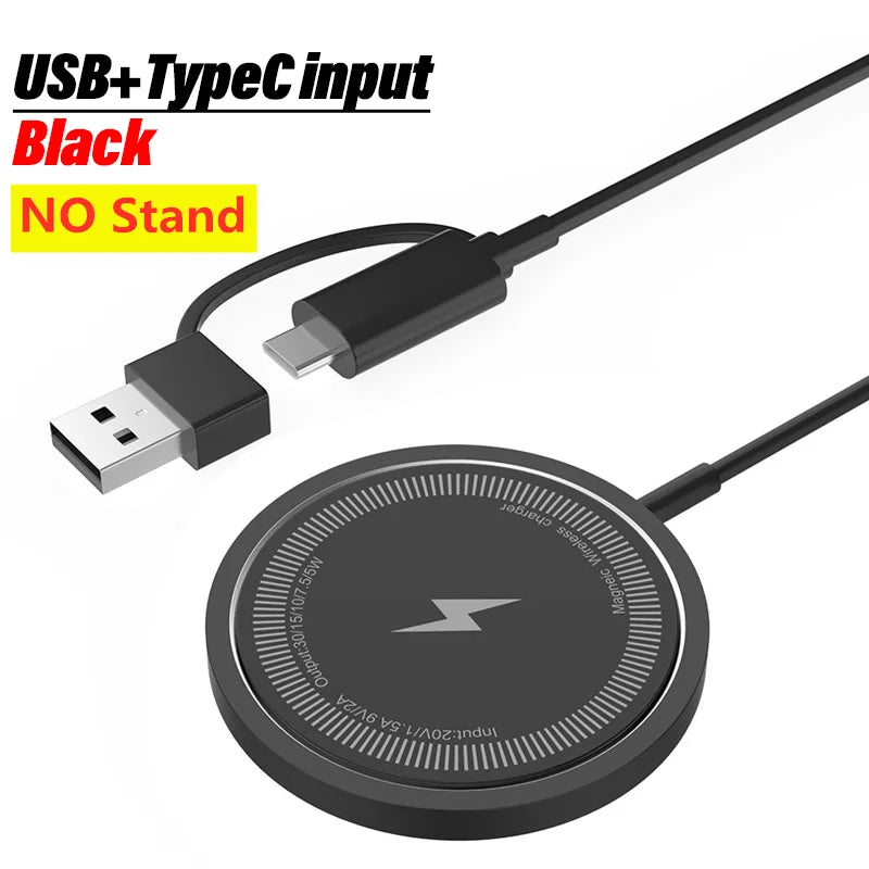 200W For Magsafe Wireless Charger Desk Phone Charge Pad For iPhone 16 15 14 13 12 Pro Max AirPods 4/3 Pro Fast Charging Station